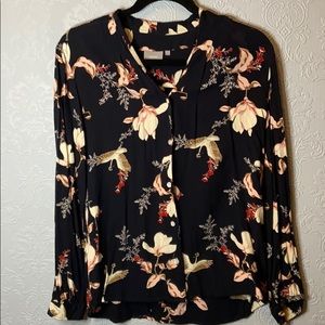 B. Young Ferian crane open back blouse